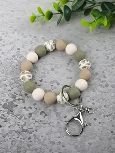 Boho Style Beaded Keychain, Colorblock Beaded Wristlet Keychain, Bohemian Charm, Fashion Accessories for Women & Men, Trendy All-match & Exquisite Keychain As Gift, Gift Idea