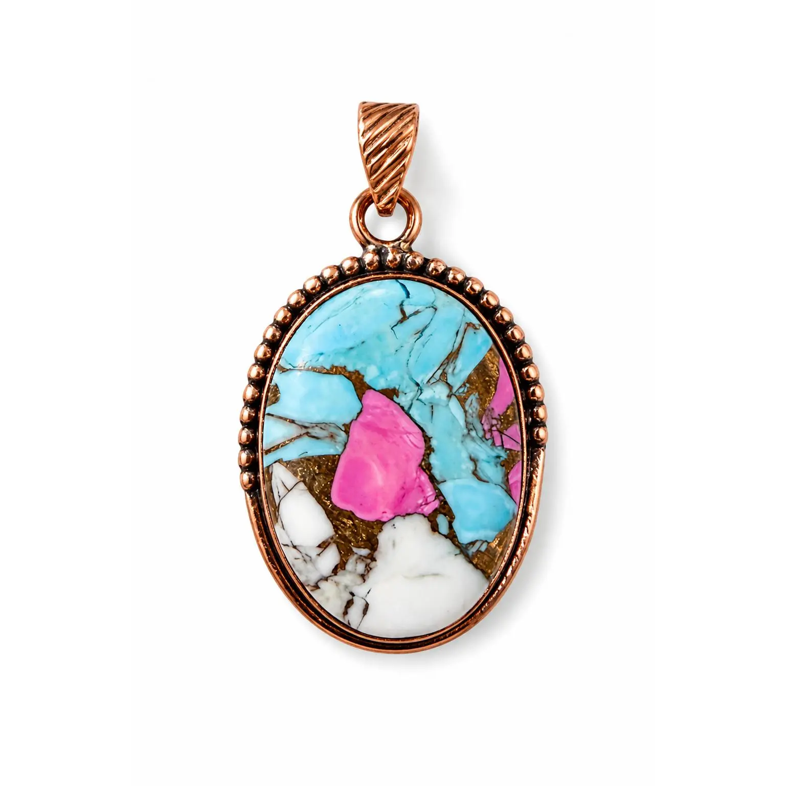 Cotton Candy Kingman Turquoise Pure Copper