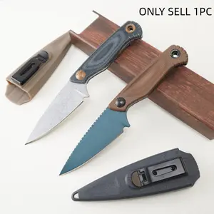 1pc 203 Straight Blade Knife, Portable Edc Pocket Knife, Non-Slip Handle, High-Quality Camping Travel Tool, Ideal Gift for Men
