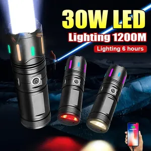 Portable Flashlight, 3 Modes Rechargeable Flashlight, Multi-functional Portable Light for Night Camping and Hiking