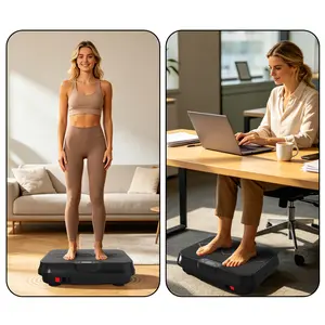 SAVEYOUR Vibration Plate Exercise Machine, Whole Body Vibration Platform with 1-250 Speed Levels, 9 Preset Programs, Anti-Slip Comfort Panel, Intelligent Digital Display for Home Fitness Black and Rose  Red