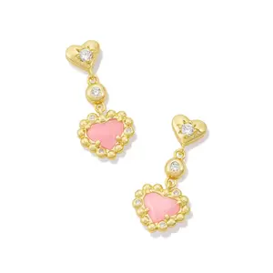 Kendra Scott Anna Framed Linear Earrings - Mauve/Gold