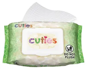 CUTIES BABY Toddler Diaper Wipes -CASE Hypoallergenic Unscented Sensitive Wet Wipes with Flip Top Lid for Room Use, HOPE BABY Brand