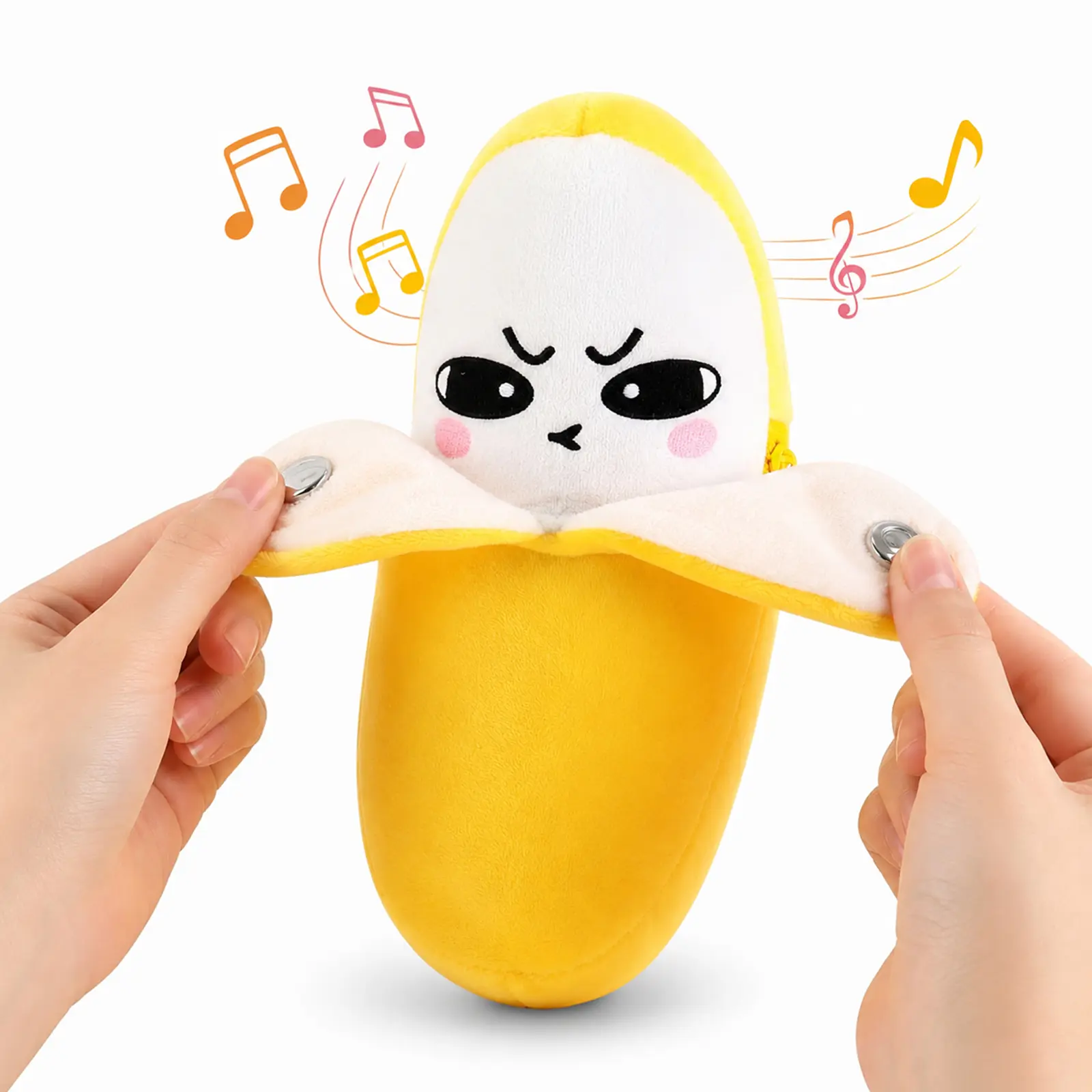 Interactive Music Plush Toy, Musical Sensory Toy, Banana | Touch-sensing banana plush with music for sensory play, parent-child interaction and Christmas birthday for Friends, Couples