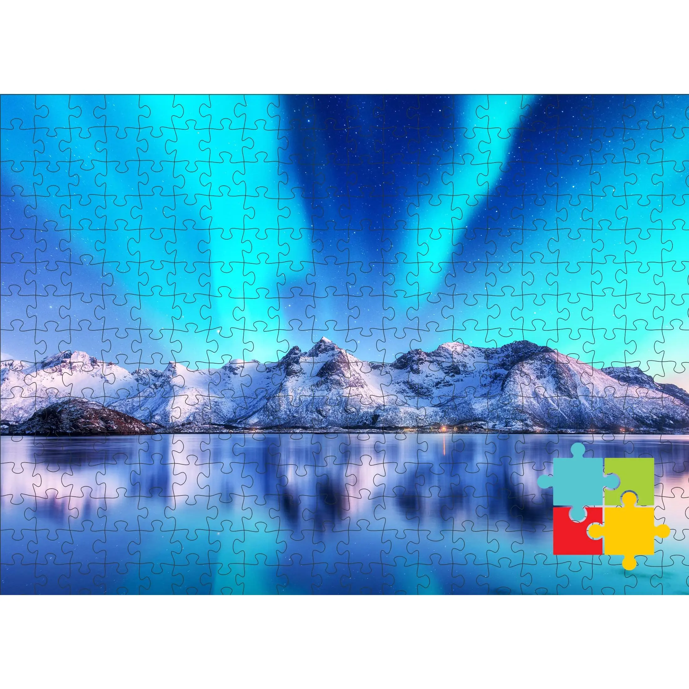 G+D Puzzles - Majestic Northern Lights of Norway - A 2000 Piece Paper Puzzle for Family and Friends