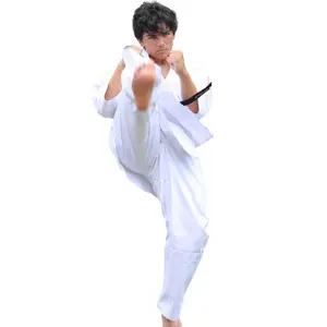 STRETCH COTTON MEN'S KARATE UNIFORM BLEACHED -12-OZ