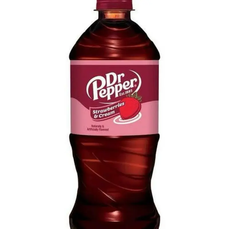 1-3-7 Bottles -Dr. Pepper Strawberries & Cream Soda 20 oz | Specialty Soda | Choose| Limited Flavor | NY Snack Pantry