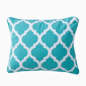 Karola Teal Lattice Pillow