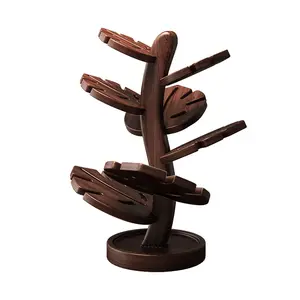 Natural Tree Mat Accessory Set Includes 4/5/6 Towing Wooden Mats And 1 Bracket, Heat-Resistant And Foldable Design, Durable High-Quality Dining Mat Solid Wood Mat, Suitable For Hot Dishes, Pots, Bowls, Teapots, Kitchen Utensils, Tableware, Coasters, Gifts