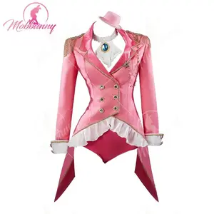 MOBBUNNY Women Peach Derivative Prince Cosplay Costume Pink Tuxedo with White Bloomers Game Character Costume Outfit