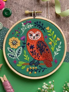 4" Beginner Folk Owl Embroidery Kit