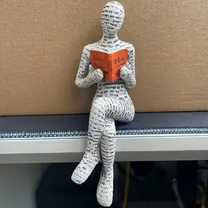 Modern abstract reading doll - Unique resin home decor for bedroom, desk, office | Perfect holiday gift for friends, family, lover