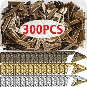 300PCS Scrapbooking Albums Corner Protectors Metal Book Scrapbooking Edge Corner Protectors DIY Decoration Crafts Home Office Supplies