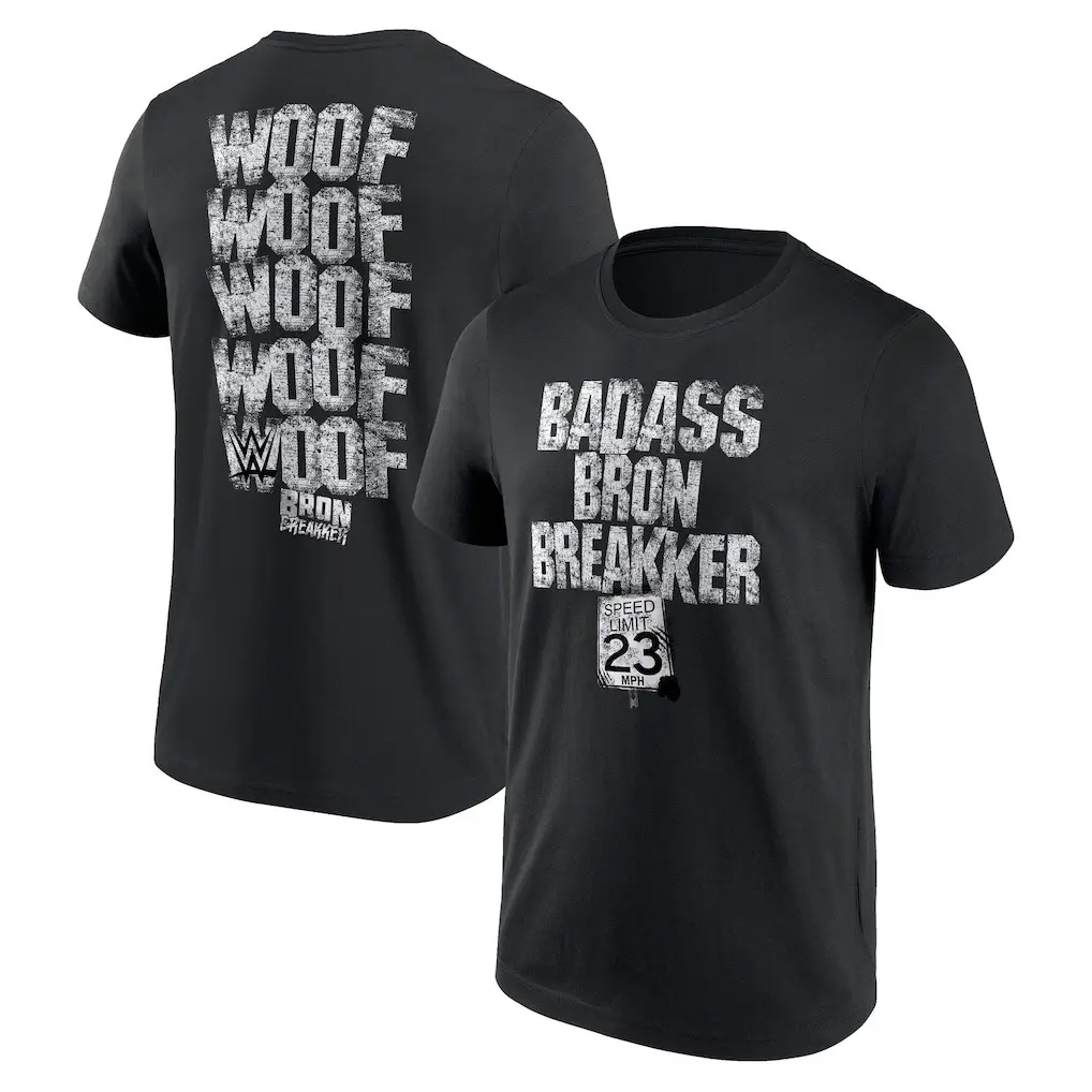 Bron Breakker Badass Cotton Short-Sleeve T-Shirt - Black Wrestling Graphic Men's Top, Relaxed Fit Soft Fitted Casual Tee for Wrestling Fans