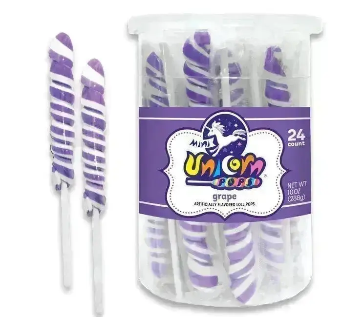 Unicorn Pops Twist Suckers - Lavender: 24-Piece Jar Unicorn Pops Twist Suckers - Lavender: 24-Piece Jar