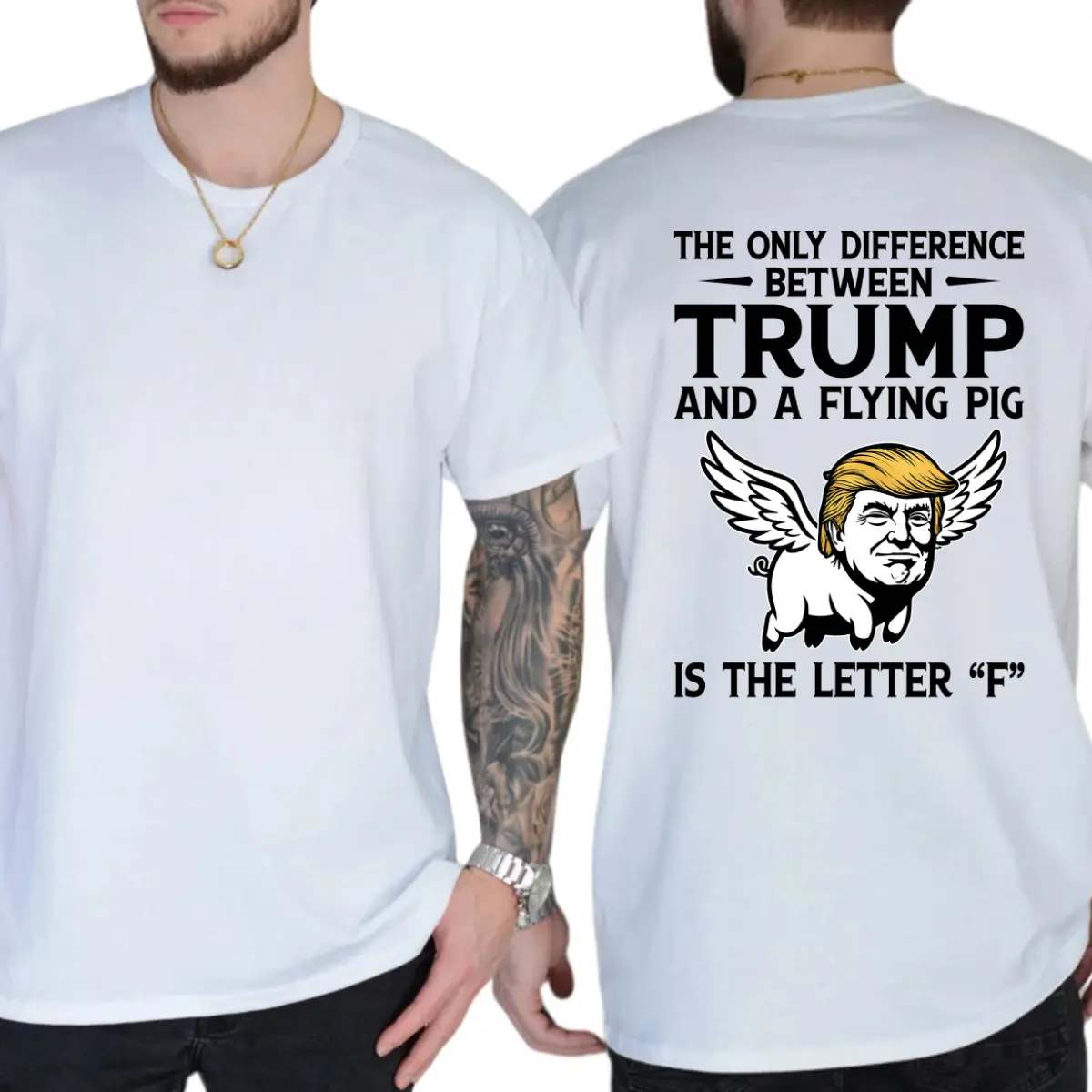 The Only Difference Between Trump And A Flying Pig T-shirt, Funny Shirts, Democrat Shirt, Liberal Tee, 8647 Shirt