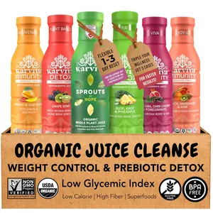 Karviva Organic Juice Cleanse System, Prebiotic Detox with Anti-Bloat Support, High Fiber Sprouts, Aloe & Adaptogens for Food Noise, Digestion & Gentle Cleansing