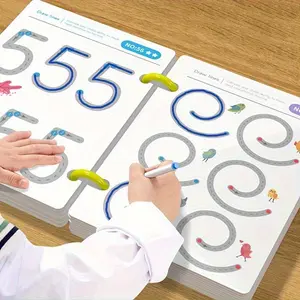 32-Page Reusable Magic Practice Book Set, Full Brain Development Writing Training Drawing Education Manual, Durable Binding, Color Pages, Tracing Preschool Books