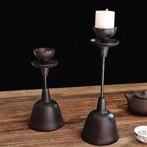 Hand-Forged Iron Candleholder Set