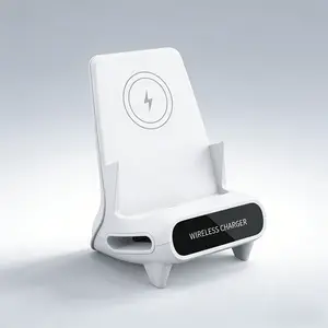 15w Wireless Charging Station, Compatible with All Phone Models, Includes Three Magnetic Plugs, Universal Phone Stand, Freestanding Wireless Charger