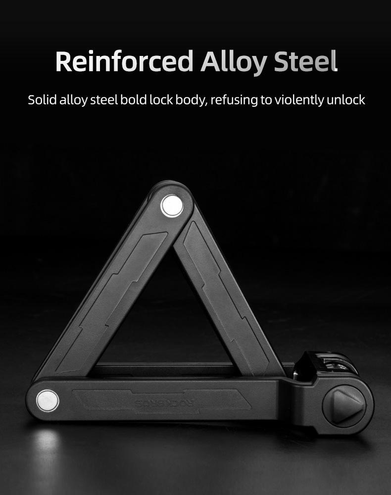 ROCKBROS Folding Bike Lock Combination Bike Lock with Mount Electric Bike Lock Heavy Duty Anti Theft Bicycle Locks with Mounting Bracket 4-Digit Foldable Bike Lock