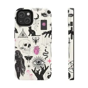 Spiritual witchcraft collage phone case, mystical aesthetics, trendy pagan symbols, compatible with iPhone 17/16/15/14/13/12/11 Pro Max/Plus and Samsung Galaxy S23FE/22/23/24/25.