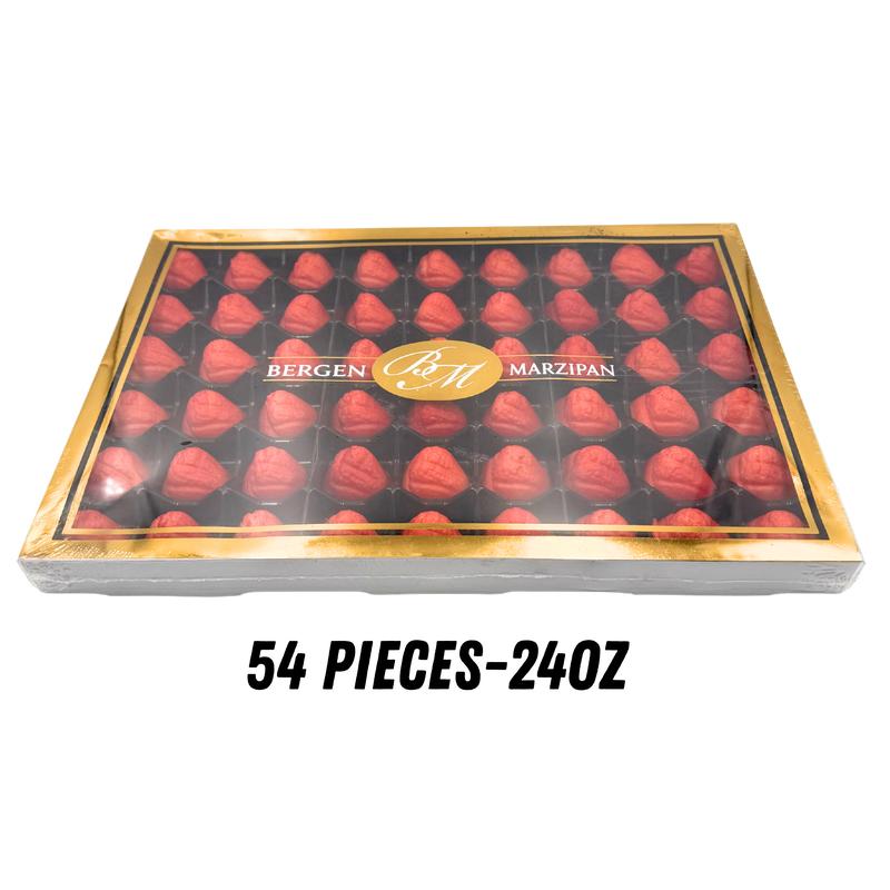BERGEN MARZIPAN 18 or 36 or 54 Pieces - Assorted Fruits, Strawberry, Toasted Marzipan - 4 Flavors to Choose From