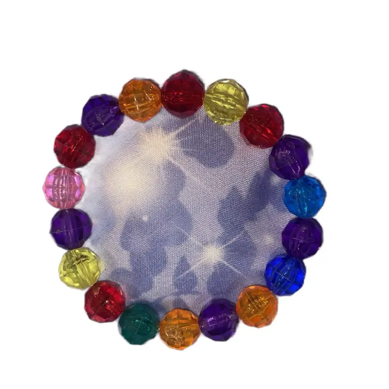 Multi Colored Disco Ball Bracelet - Vibrant Beads in Assorted Colors in Circular Design