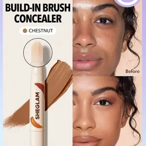 SHEGLAM Perfect Skin Concealer-Earth 20 Shades Liquid Concealer Brush Moisturizing All-Day Hydrate Makeup - Moisture, Cosmetic