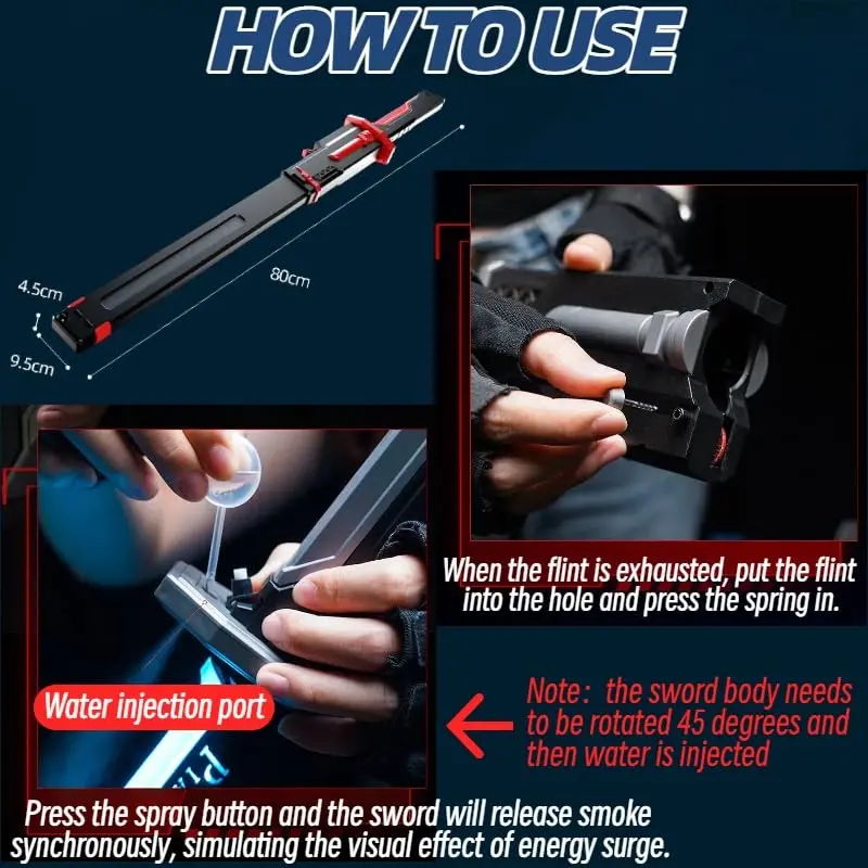 Sparkblade Sword with Sparks Smoke 7-Color LED Lighting Effects