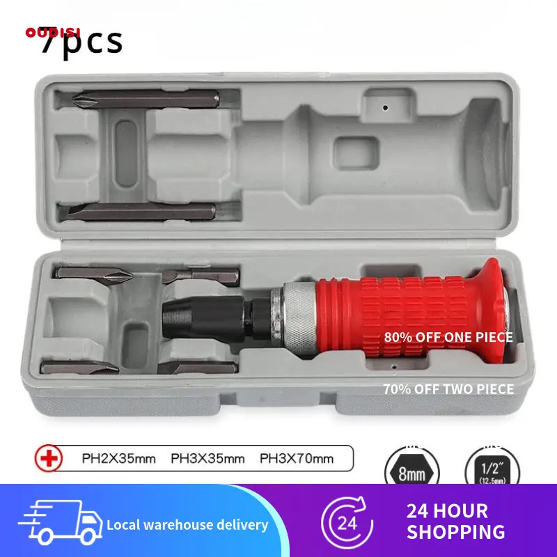 OUDISI 1/2 in Professional Manual Impact Screwdriver with Handle - Power Tool Accessory for Home Repair, Engine Maintenance