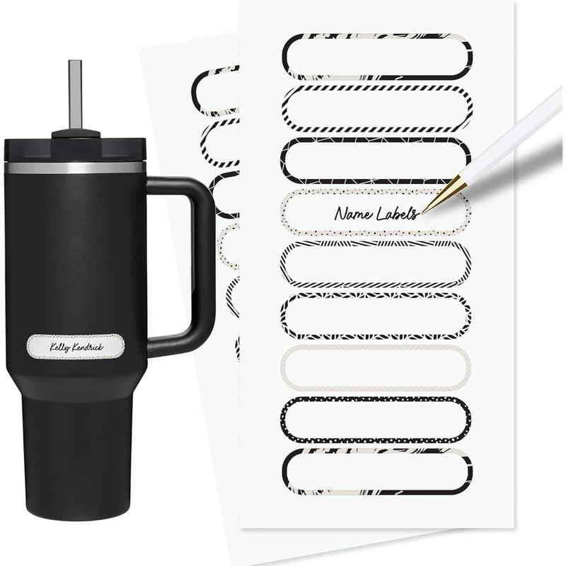 Waterproof Labels for Bottles and Containers-72 Stickers | All-Purpose & Personalizable | Dishwasher, Freezer & Microwave Safe | BPA-Free