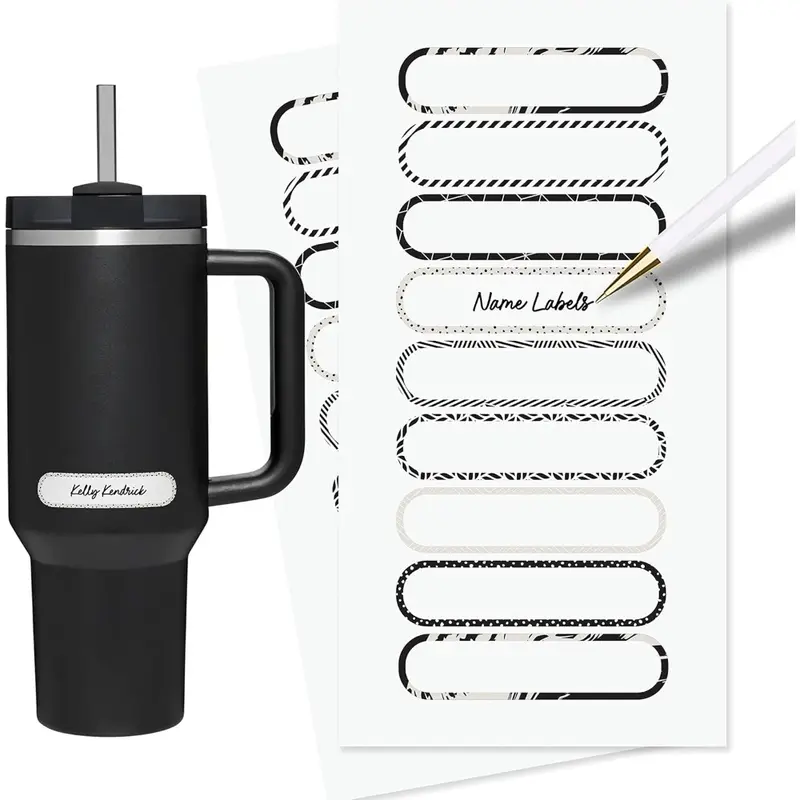 Waterproof Labels for Bottles and Containers-72 Stickers | All-Purpose & Personalizable | Dishwasher, Freezer & Microwave Safe | BPA-Free