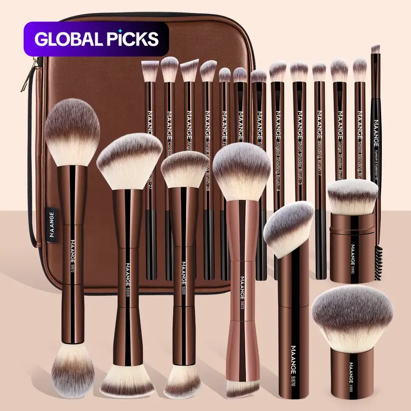 Makeup Brush Set with Storage Bag, 20-Piece Professional Face Makeup Brush Kit with Soft Bristles, Brushes Makeup, Versatile Cosmetic Brush Set for Women & Girls Beauty Brush Set #GLOBAL PICKS