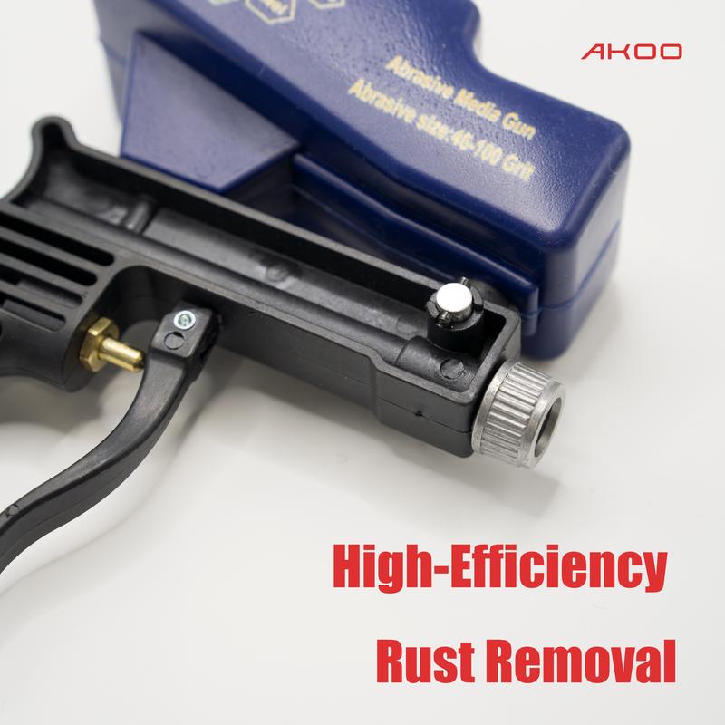 Portable Sand Blaster Gun Kit，Pneumatic Sandblasting Set， Light-Duty Air Sandblaster Gun Kit with Siphon & Gravity Feed, Ceramic Nozzle, Metal Body, for Small Project Surface Prep, Paint & Rust Removal, Metal/Wood/Glass Etching, Requires Air Compresso