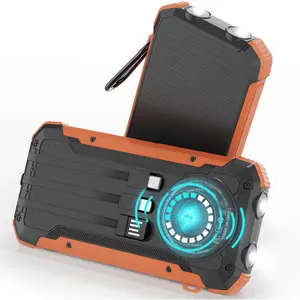 Solar Charger Power Bank 20000mAh, Portable Wireless Charger, 15W Fast Charging External Battery Pack with Dual Flashlight and USB C Outputs. Outdoor Mobile Power Compatible with Cell Phones