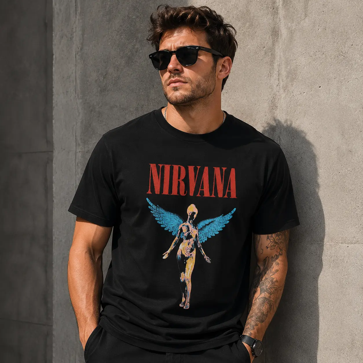 Nirvana In Utero Graphic Tee | Vintage Grunge Band T-Shirt | 90s Alternative Rock Unisex Cotton Shirt | Retro Music Streetwear | Fan Gift