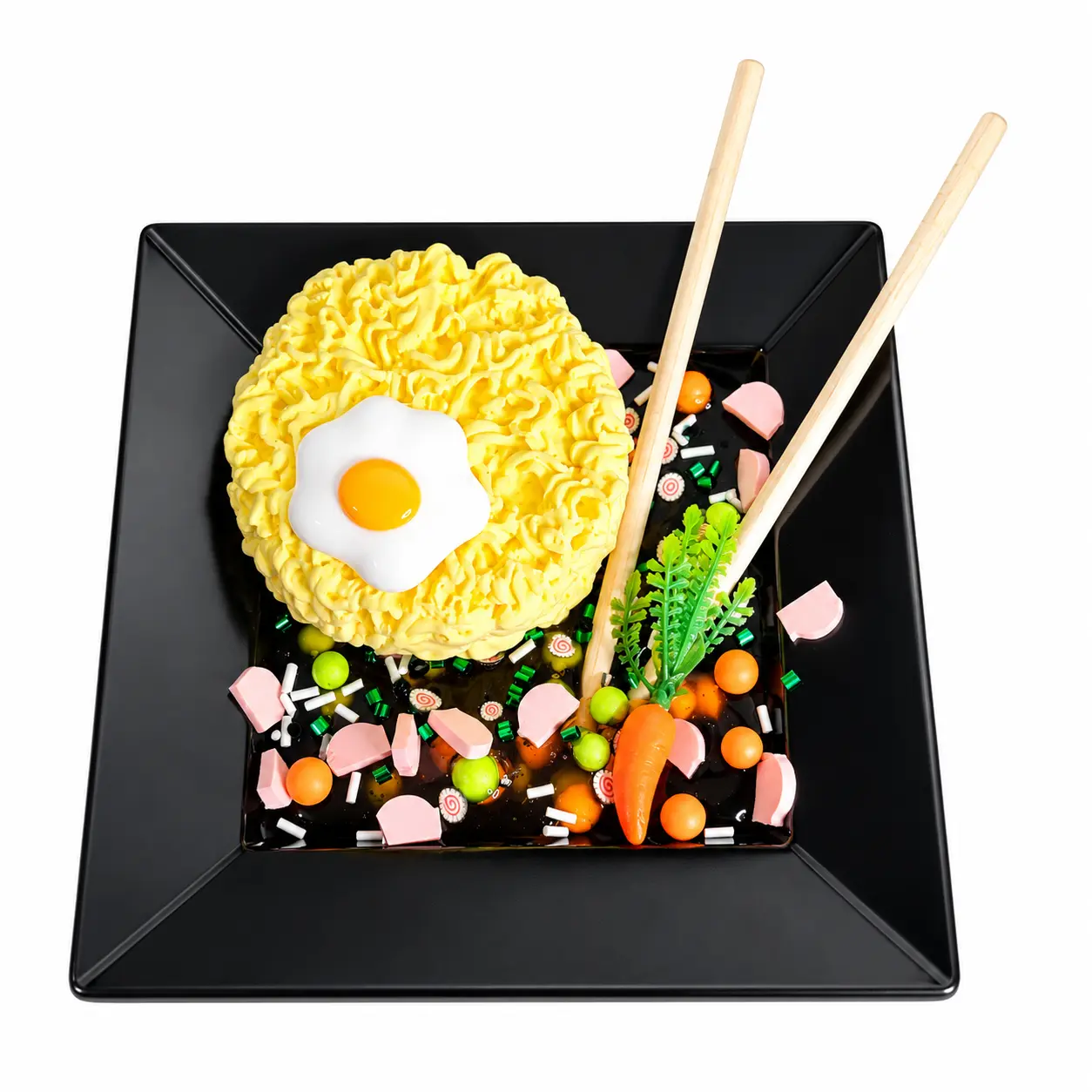 Ramen Noodle Soup Handmade DIY Slime Kit – Thick Clear Broth Slime with Clay Noodles, Toppings & Charms, Scented Sensory Stress Relief Toy – Hoshimi Slimes