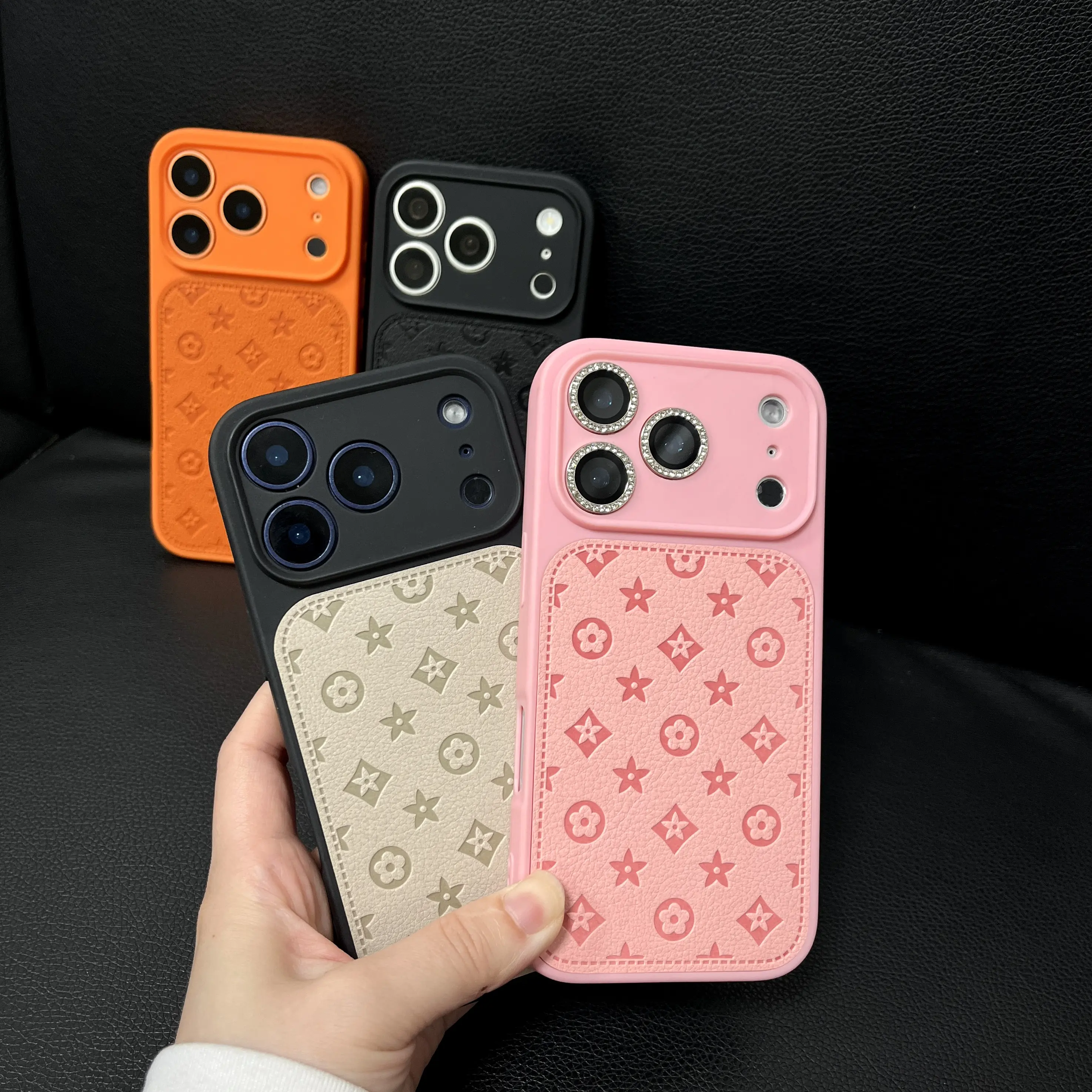 Premium Leather Smartphone Cover - Protective Cellphone Case for iPhone 13/14/15/16/17 Pro/Plus, 15/16/17 Pro Max, Shockproof Drop Protection, Unisex Design
