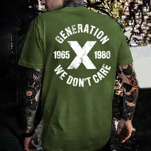 Monkeysober Pure Cotton Generation X I Don't Care Monkeysober Funny Men's Shirts