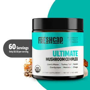 60 Servings FreshCap Organic Ultimate Mushroom Supplement Powder 12,000mg -Nootropic Drink mix to Boost your Brain function for Memory and Help you Focus
