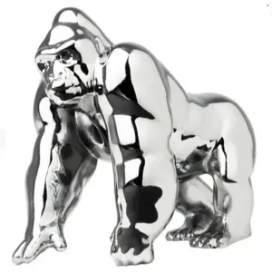 Gorilla King chrome hood ornament, 3 hole mount 4.75 inches tall semi truck