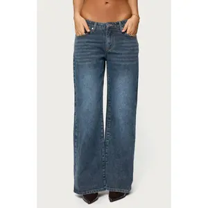 Edikted Women's 1980 Leopard Patch Low Rise Jeans