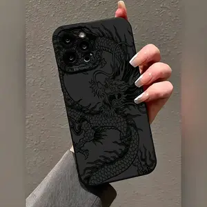 Chinese Dragon Pattern Auspicious Phone Case,Compatible with iPhone 17 Air/16e/XS/X/11/12/13/14/15 Pro Max/Plus,Shockproof,Scratch-resistant,Wear-resistant Full Coverage Lens Protection Phone Case,for Daily Use/New Year Occasions, Best Gift Choice MS14