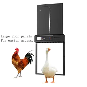 Automatic Chicken Coop Door Opener with Timer, Stainless Steel Design, Battery Powered, Convenient for Small Pets and Chickens