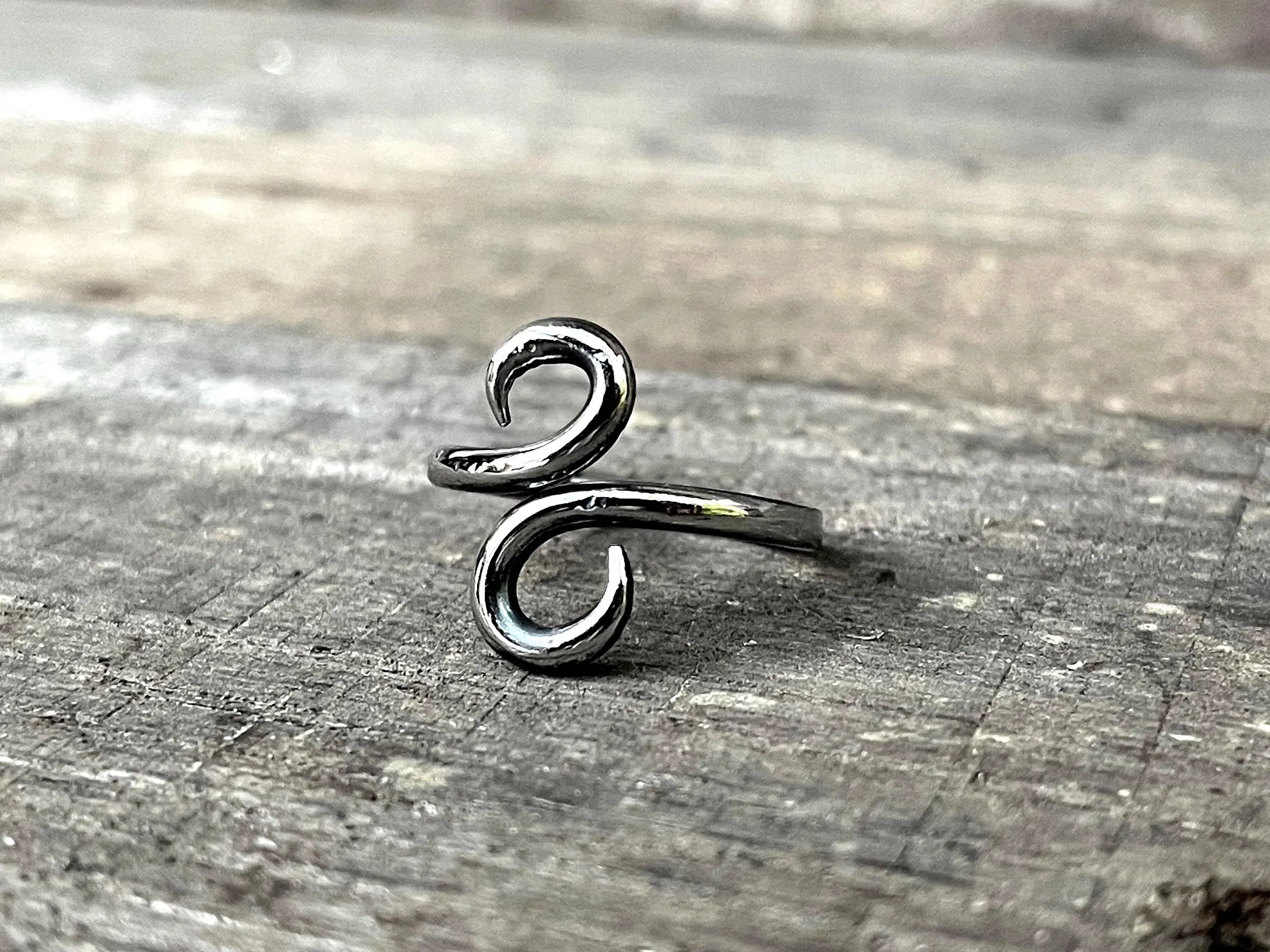 Hand-Forged Stainless Steel Infinity Ring