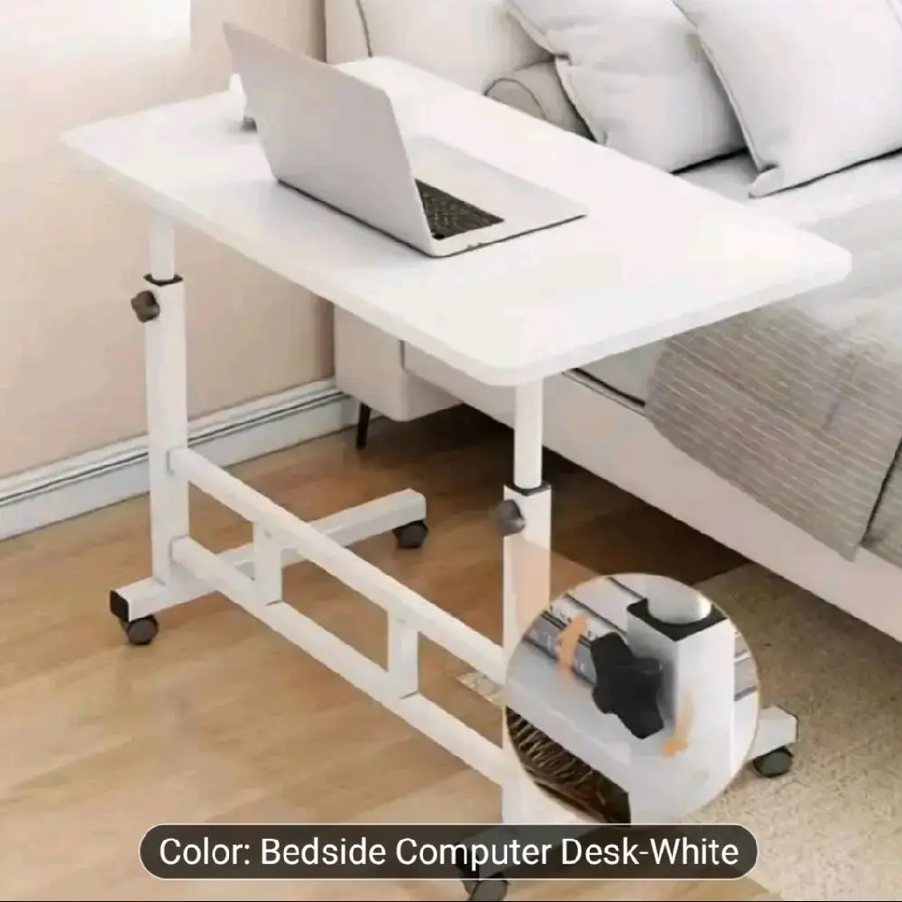 Mobile Lift Table, Computer Desk, Adjustable Height, With Wheels Bedside Computer Desk, Sofa Side Table, Two Sizes Available, Suitable For Bedroom, Dormitory Laptop Stand, Lazy Office Desk, Coffee Table, Gift