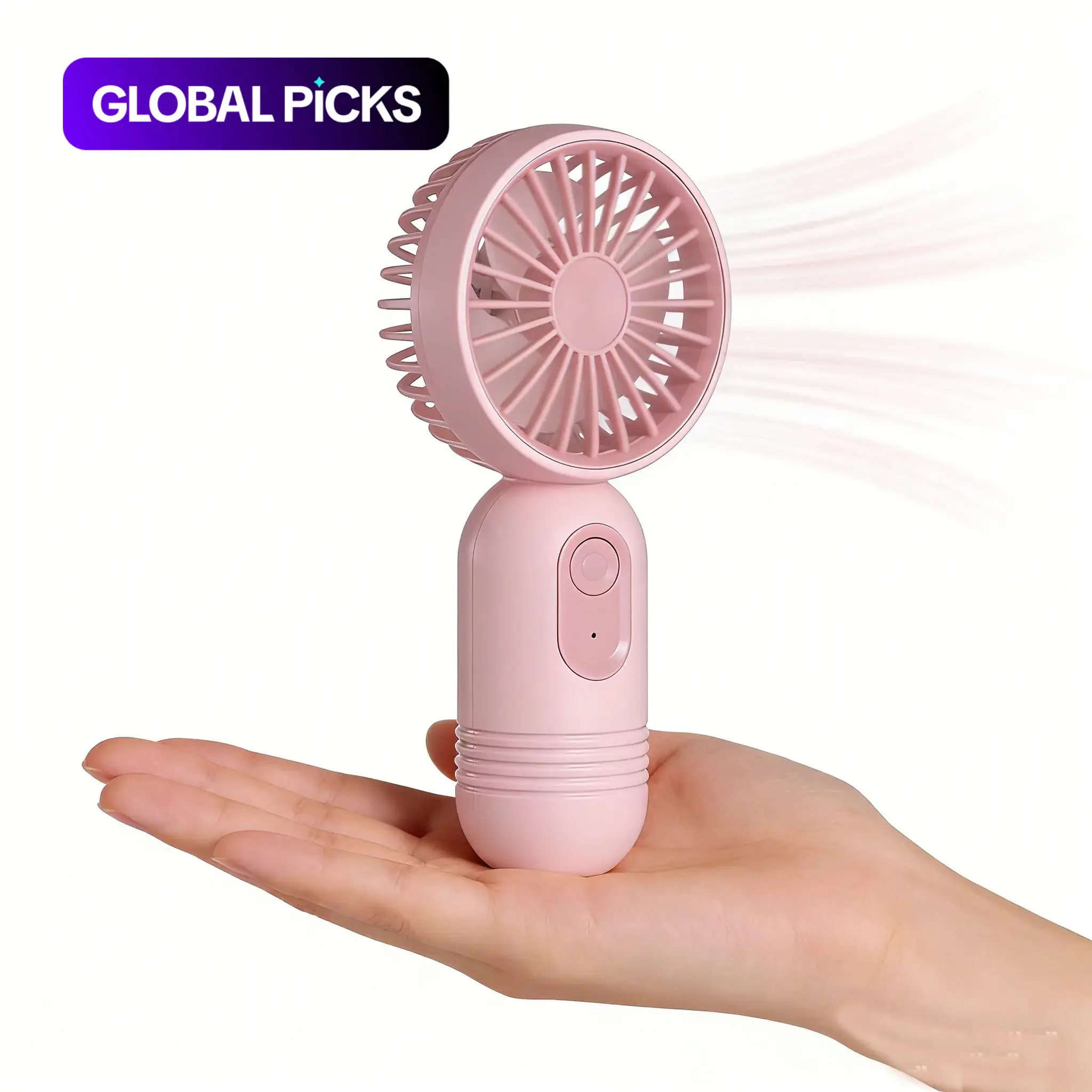 Portable Handheld Cooling Fan, Cordless Rechargeable Fan, USB Rechargeable Fan with 3 Speed Modes, Mini Electric Eyelash Fan, Personal Fan for Kids, Women and Men, Multiple Colors Available, Suitable for Travel, Bedroom, Office and Camping
