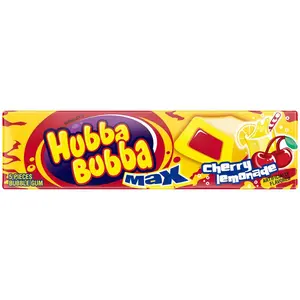 4x Hubba Bubba Max Cherry Lemonade Chewing Gum - Fruity Bubble Gum Snack Flavor Treat 5ct