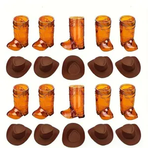 10 Set Cowboy Boots Plastic Shot Glasses Western Cowboy Theme Party Drinks Transparent Shot Glasses Bachelorette Party Supplies